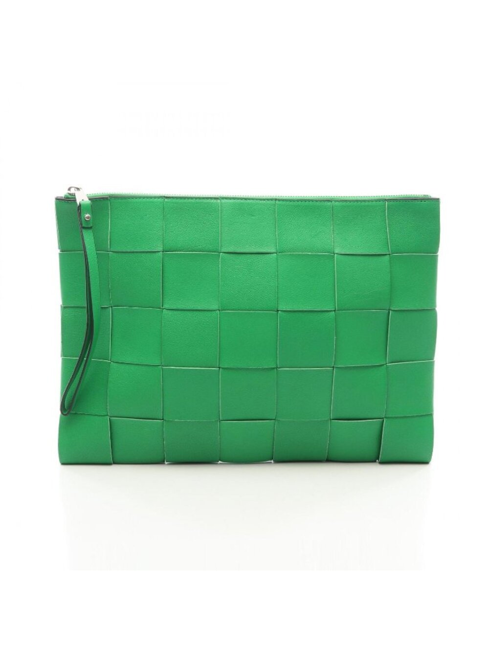 Bottega Veneta Clutch Maxi Intrecciato Green Leather